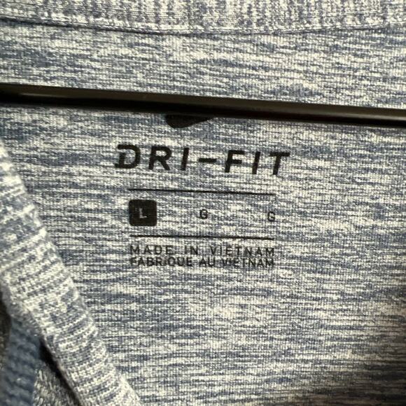 Nike Women's Yoga Jersey Crop Hoodie Sweatshirt size Large Heathered Blue Active - Picture 10 of 12